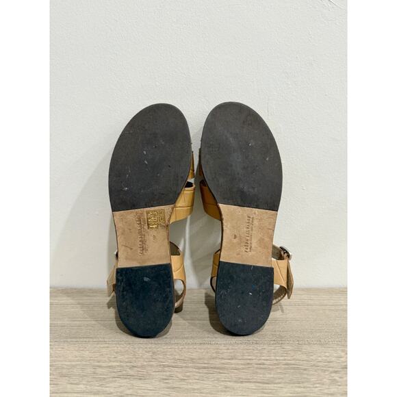 Freda Salvador Sera Leather Ankle Strap Fisherman Sandals Beige Womens Size US 9 - Picture 6 of 6